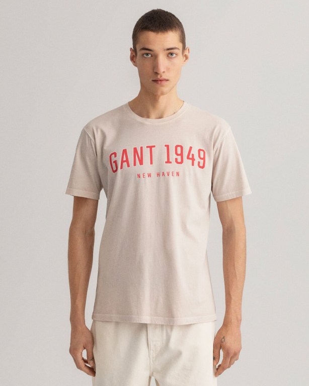 Gant 1949 Men's T-shirts White | JijuTWsPEdo