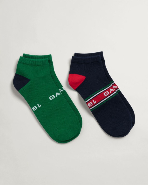 Gant 2-Pack Ankle Men's Socks Blue | KXlngjaEKcy