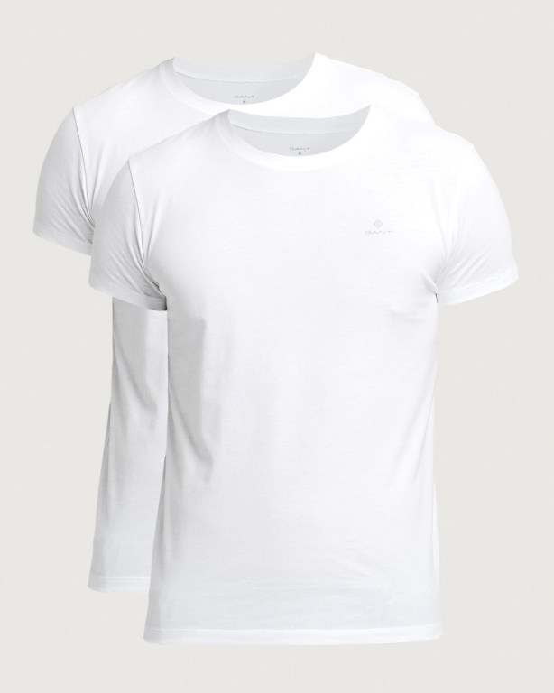 Gant 2-Pack Crew Neck s Men's T-shirts White | B8GP8Yo9VcN