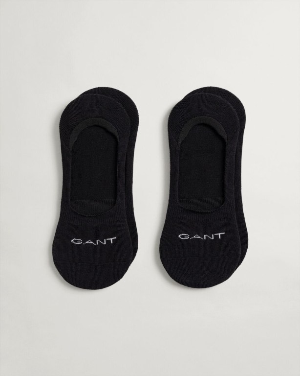 Gant 2-Pack Solid Invisible Women's Socks Black | 9DMxXIFwdMk