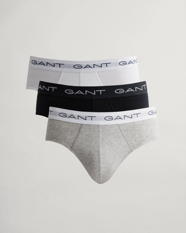 Gant 3-Pack Briefs Men's Underwear Grey | Pj4Dy0xn4yM