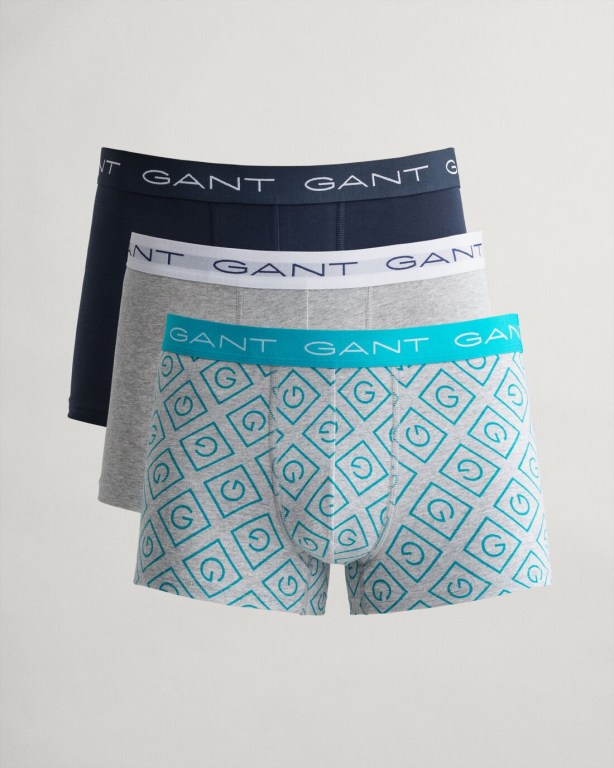 Gant 3-Pack Iconic G Trunks Men's Underwear Light Grey | 9PFqdod3MKJ