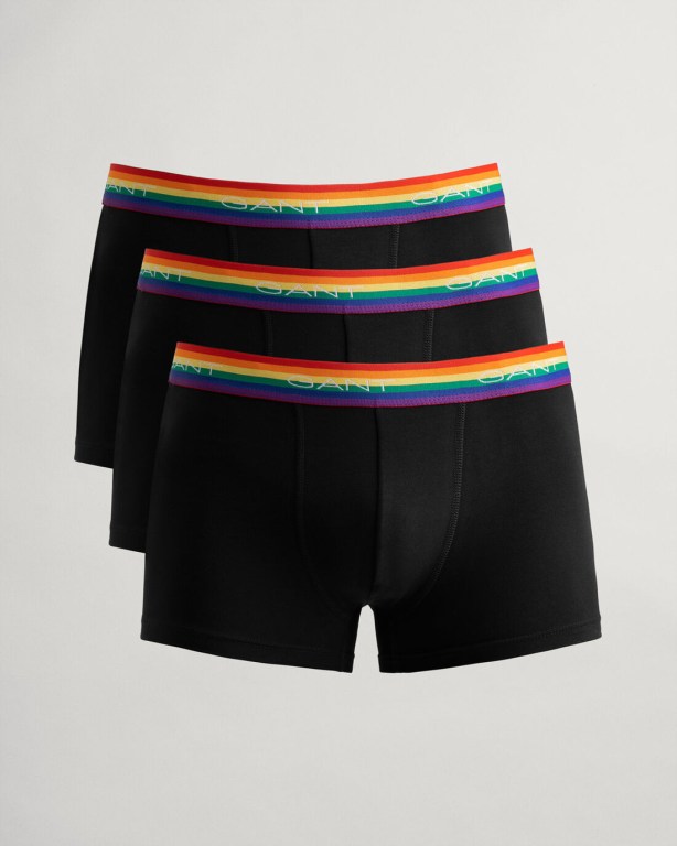 Gant 3-Pack Pride Trunks Men's Underwear Black | 72Eb3zOcw2V