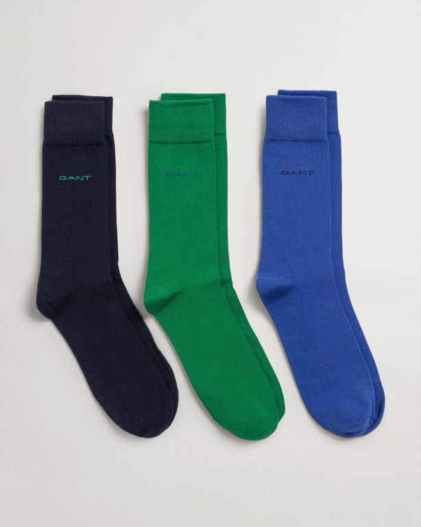 Gant 3-Pack Soft Cotton Men's Socks Green | PGfNMppNB17