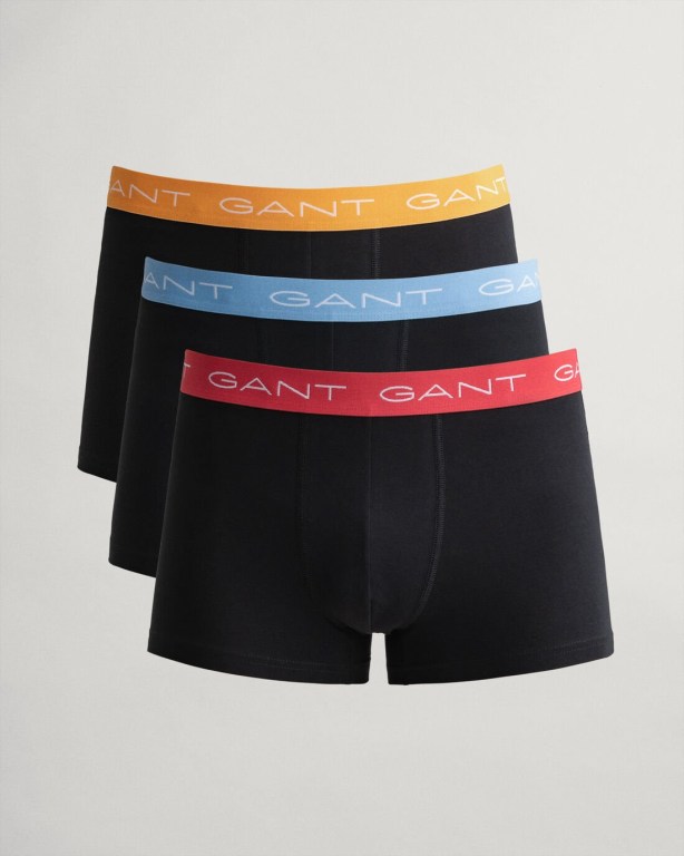 Gant 3-Pack Trunks Men's Underwear Black | MScxQjwGviF