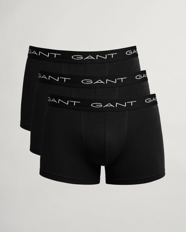 Gant 3-Pack Trunks Men's Underwear Black | SknAT1ykI2L