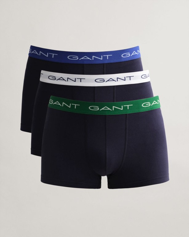 Gant 3-Pack Trunks Men's Underwear Blue | EO3sslqBHiy