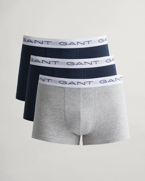 Gant 3-Pack Trunks Men's Underwear Light Grey | 9gNVL7MS1z0