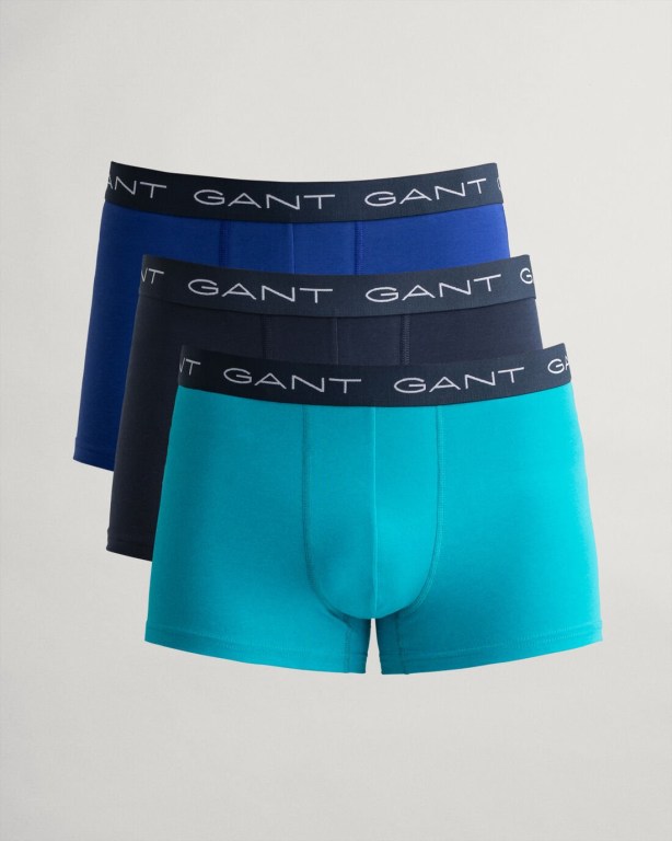 Gant 3-Pack Trunks Men's Underwear Turquoise | sYJ4BQLnszB