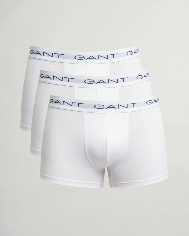 Gant 3-Pack Trunks Men's Underwear White | stgsZsbnrxK