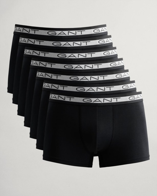 Gant 7-Pack Basic Trunks Men's Underwear Black | epU4ULrAZUy