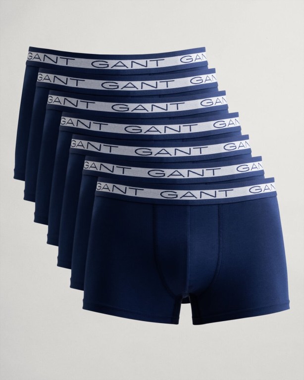 Gant 7-Pack Basic Trunks Men's Underwear Navy | nkkfVTdb50H