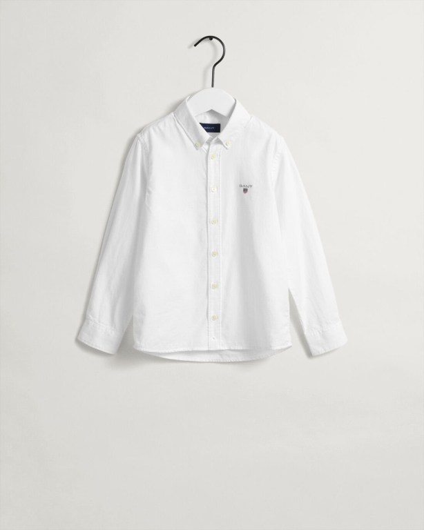 Gant Archive Oxford Kids' Shirts White | AZtose94OCZ