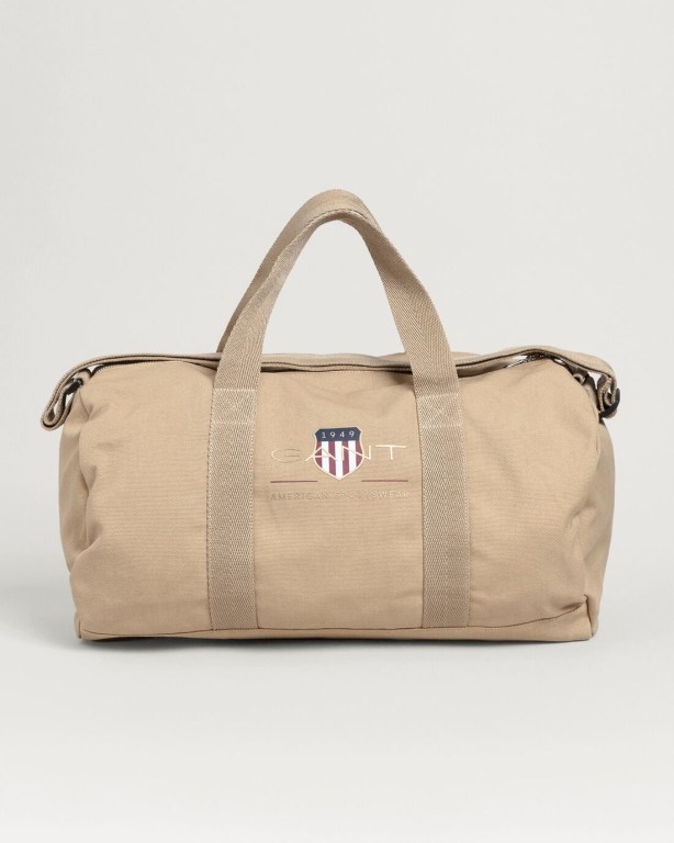 Gant Archive Shield Duffle Men's Bags Dark Khaki | 7LyRpkprivc