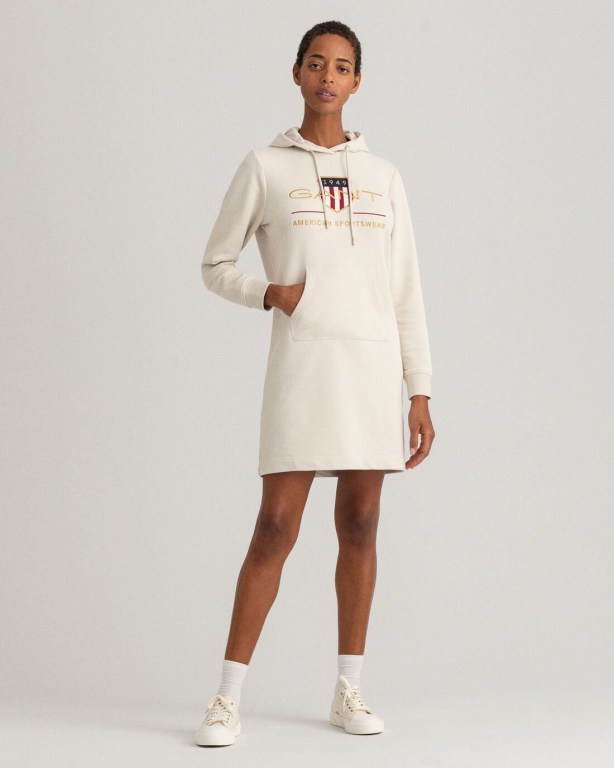 Gant Archive Shield Hoodie Women's Dresses White | fJlPXEM4eK7