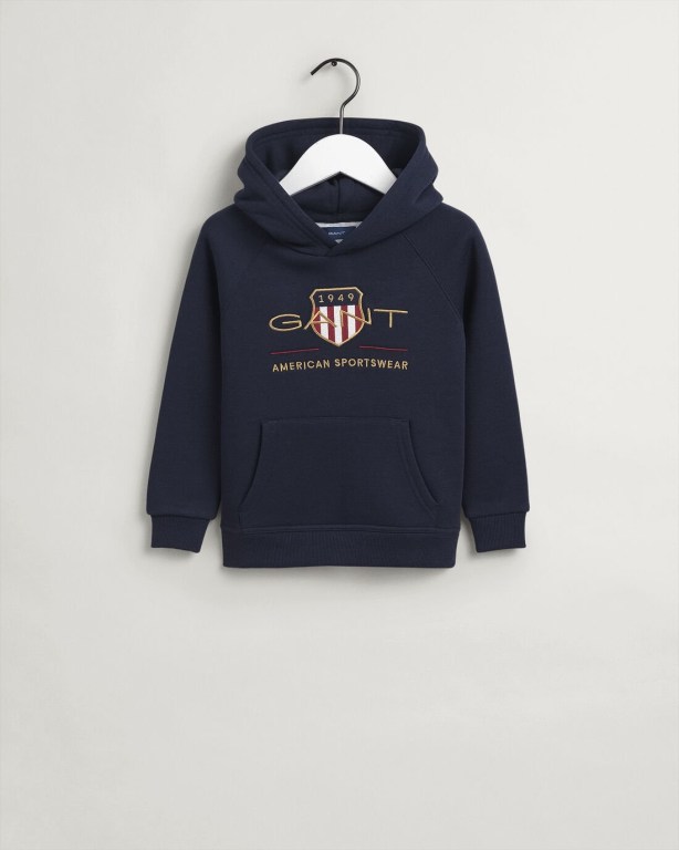 Gant Archive Shield Kids' Hoodies Blue | ymM2g10OOvg