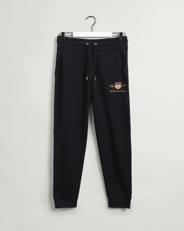 Gant Archive Shield Men's Sweatpants Black | Q8auUuZ7gSf