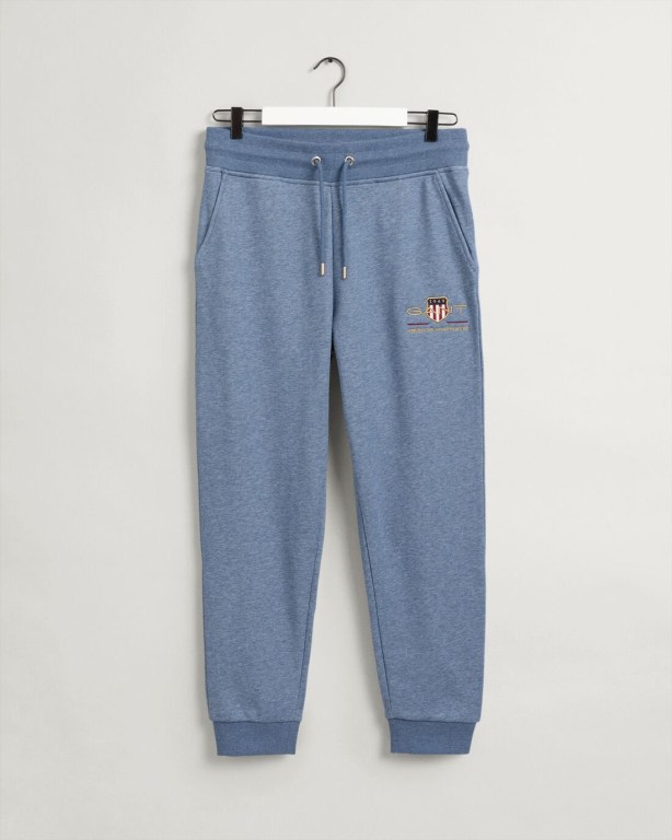 Gant Archive Shield Men's Sweatpants Blue | HkQkZqxXTYJ