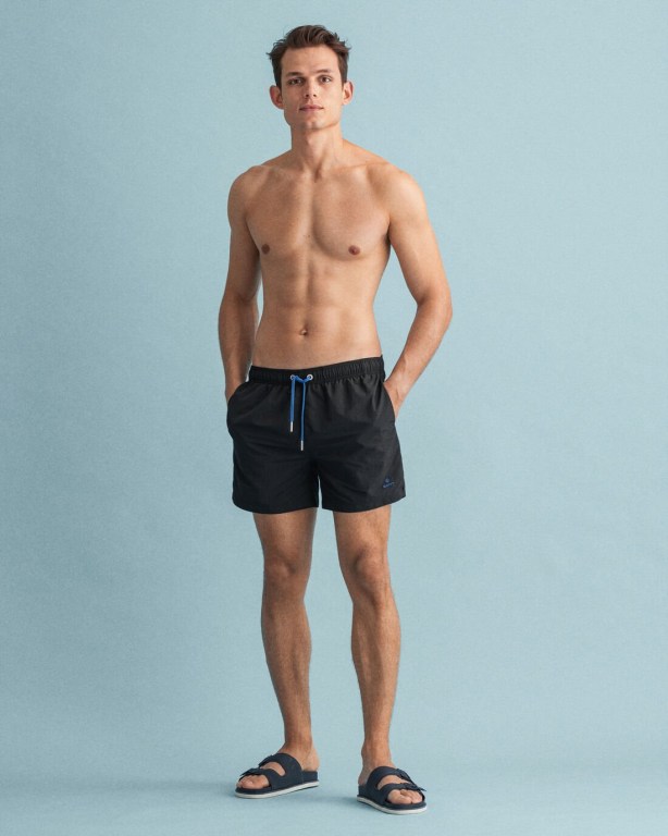 Gant Classic Fit Men's Swim Shorts Black | 5XOuSqam190