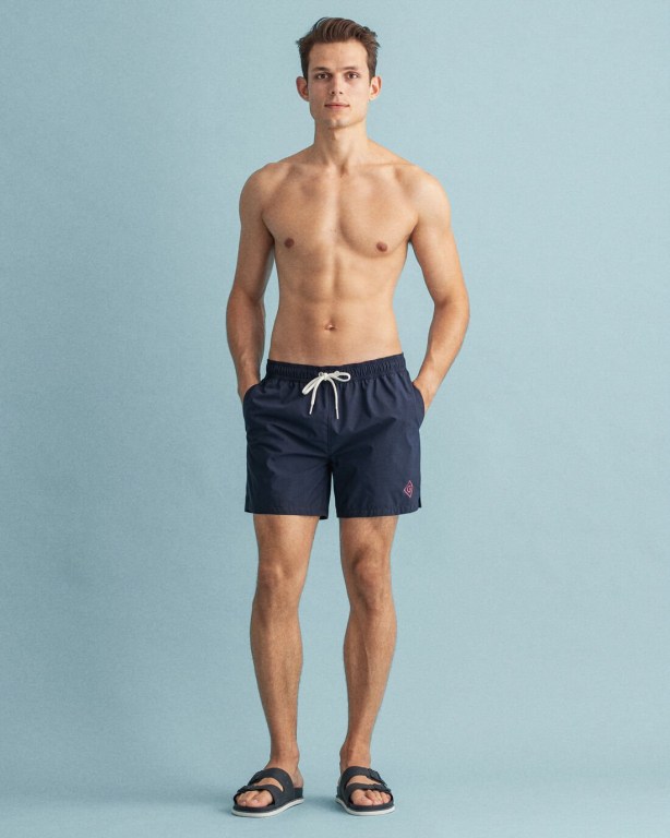 Gant Classic Fit Sunfaded Swim Men's Shorts Dark Blue | Mm0a9oZjrbd