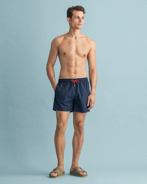 Gant Classic Fit Swim Men's Shorts Dark Blue | Wmp1v3KfdoM