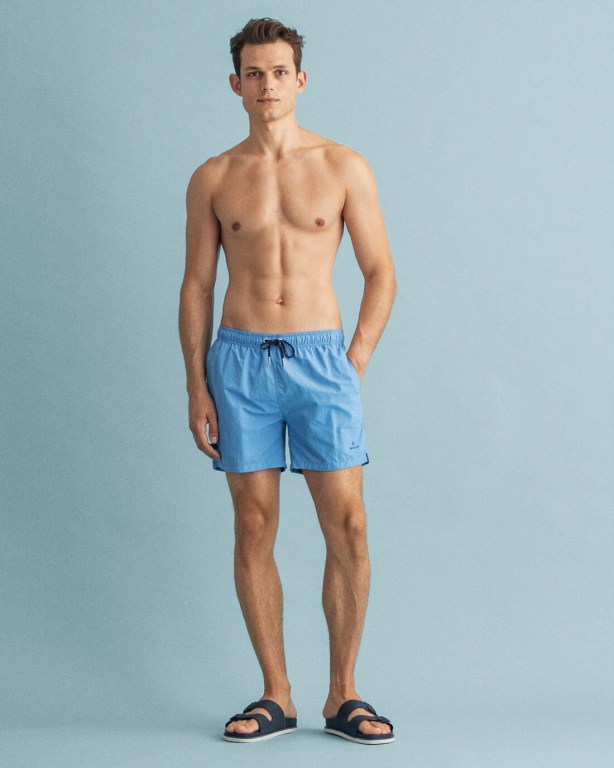 Gant Classic Fit Swim Men's Shorts Silver Blue | sTpksr3y5YJ