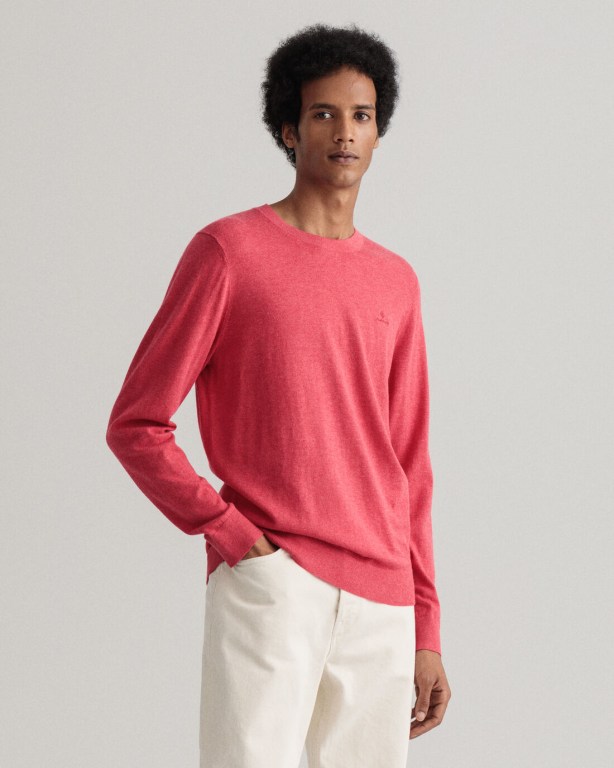 Gant Cotton Cashmere Crew Neck Men's Crewneck Jumpers Rose | aJu1tt9rejw