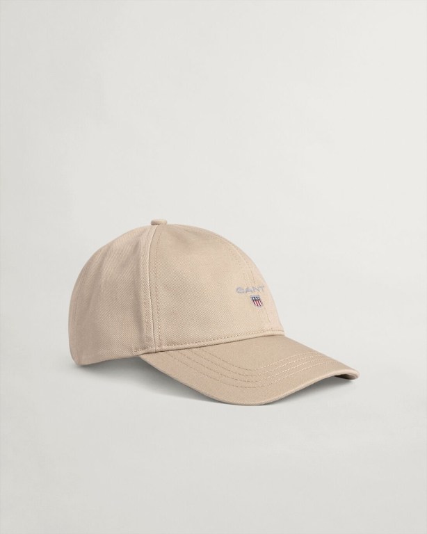 Gant Cotton Twill Women's Caps Dark Khaki | 8SPqHuJJZrw