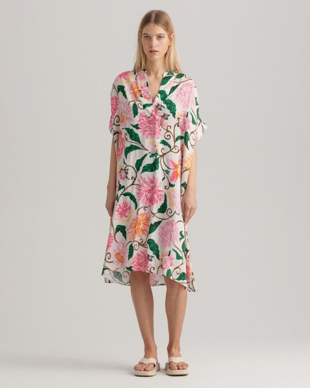 Gant Dahlia Print Women's Dresses White | mxnwTZVM8Lb