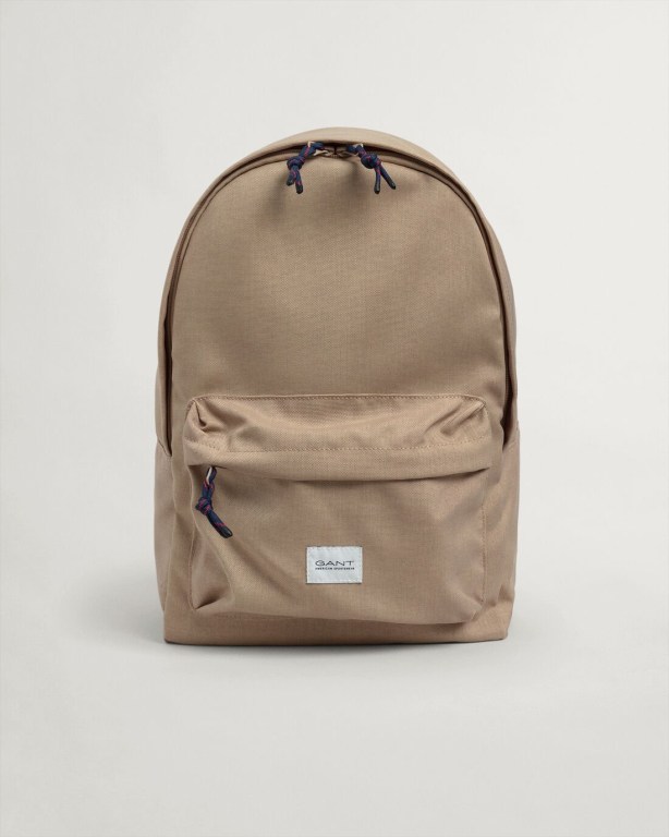 Gant Essential Backpack Men's Bags Dark Khaki | 9sSsfLpssOw