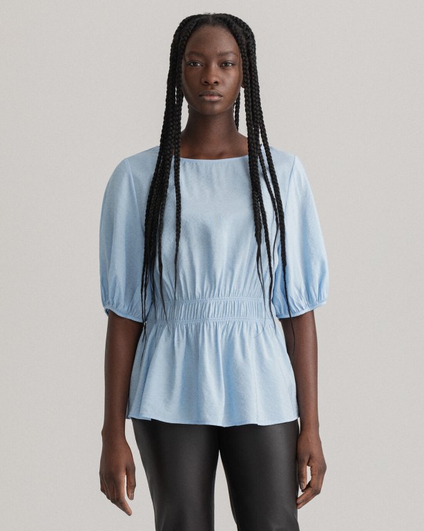 Gant Flounce Top Women's Blouses Light Blue | ANBQQV45YpF