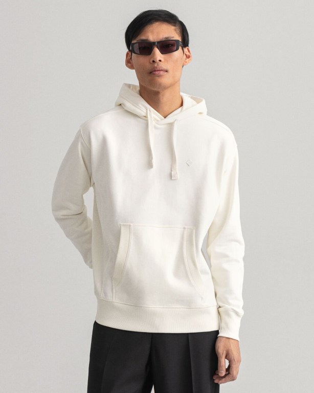 Gant Icon G Essential Men's Hoodies White | Z99UKhk804A