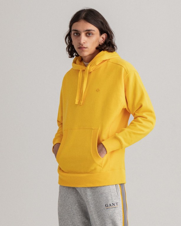 Gant Icon G Essential Men's Hoodies Yellow | pTJzvGAWaJY