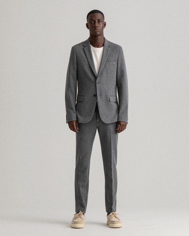 Gant Jersey Suit Men's Pants Dark Grey | DLVRqHPEatu