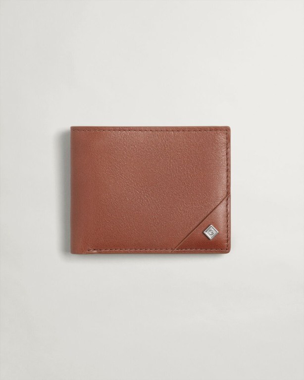 Gant Leather Wallet Men's Bags Brown | LMmhqUKodH6