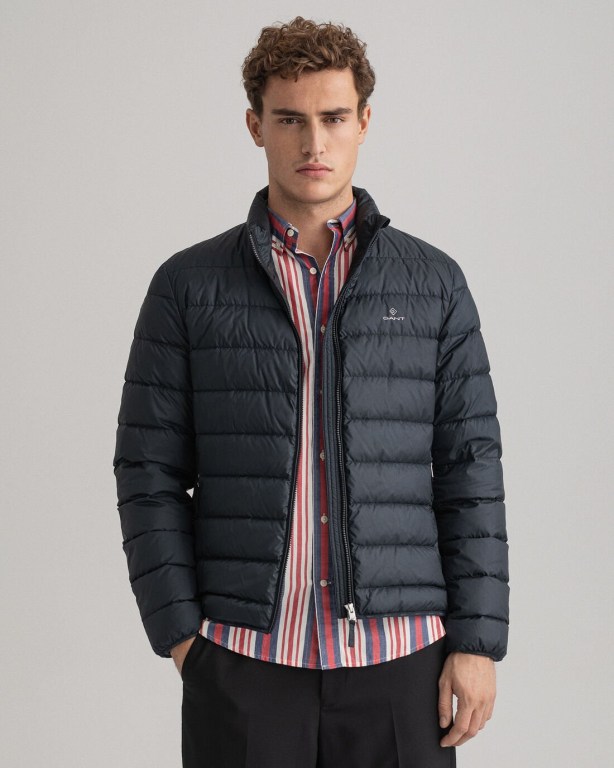 Gant Light Men's Down Jackets Black | XpoKlhLC4Rf