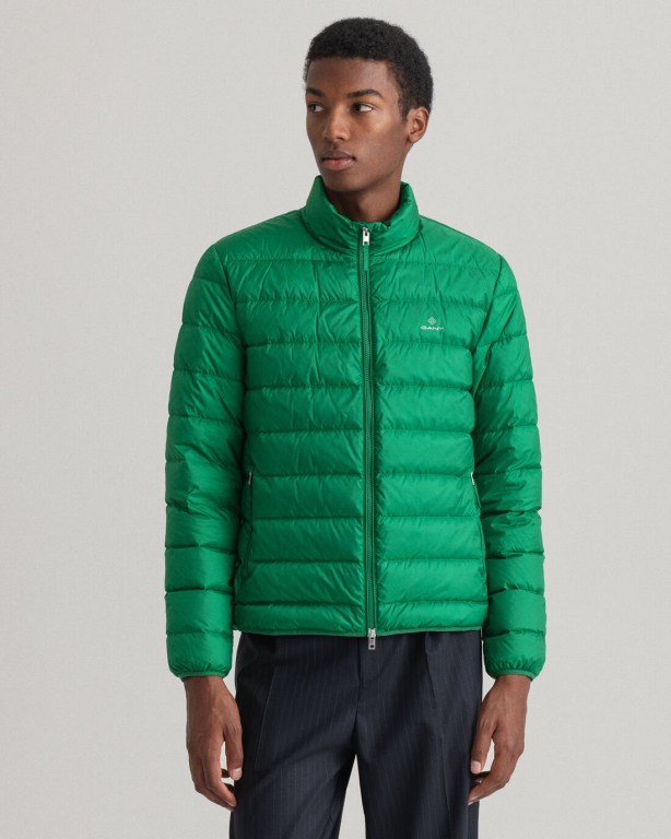 Gant Light Men's Down Jackets Green | qLlEAQFET1L