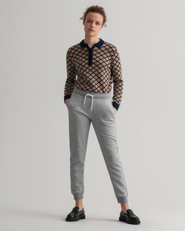 Gant Logo Women's Sweatpants Grey | yfuqkRamMTn