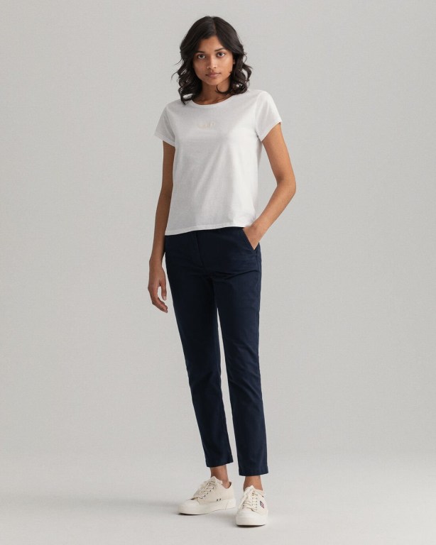 Gant Nyomi Skinny Sunfaded Chinos Women's Pants Blue | Ev2bRuHd4Lm