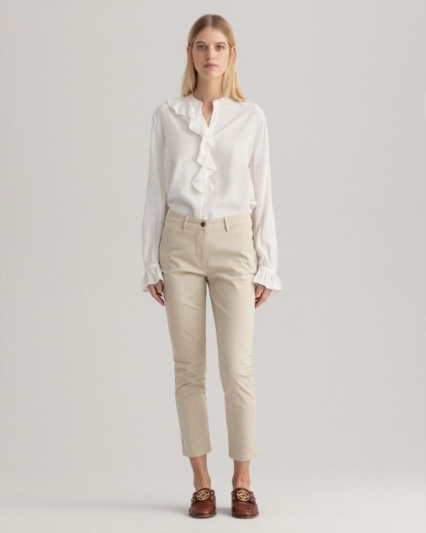 Gant Nyomi Skinny Sunfaded Chinos Women's Pants Beige | ufYZAVyXDoh