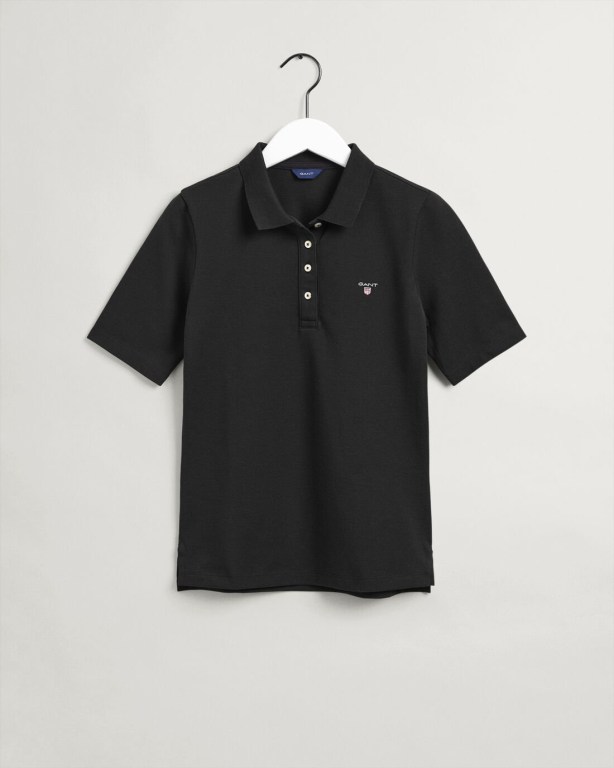 Gant Original Long-Short Sleeve Piqué Women's Polos Black | DSo6FeRrvjc