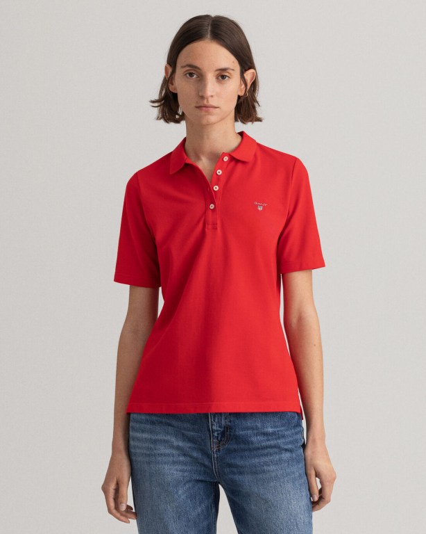 Gant Original Long-Short Sleeve Piqué Women's Polos Light Red | HF1g5qeIx99