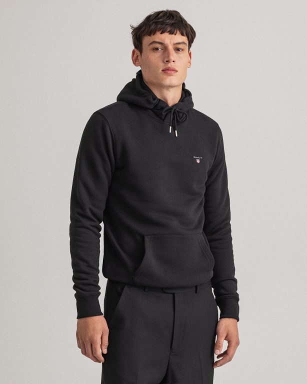 Gant Original Men's Hoodies Black | DycliNBQ3n0