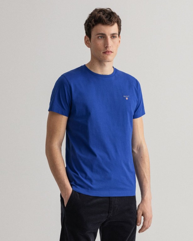 Gant Original Men's T-shirts Blue | UbRB7ydAcBy