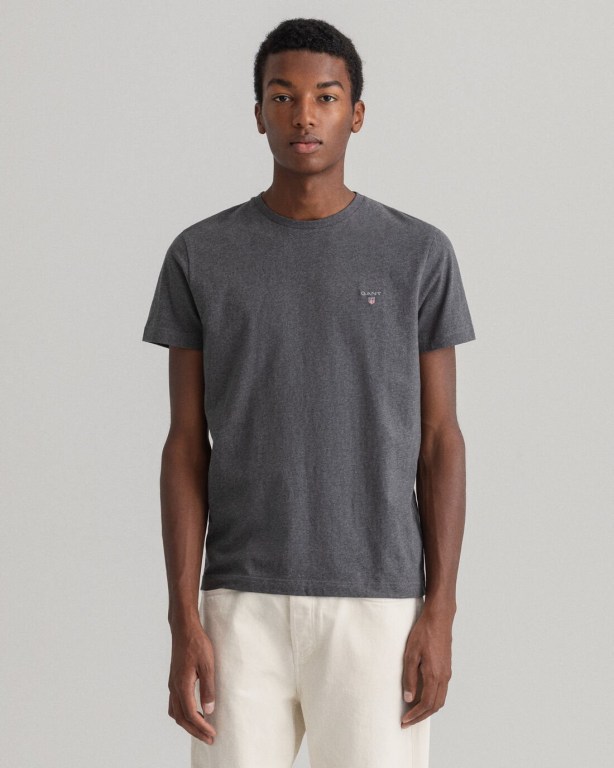 Gant Original Men's T-shirts Dark Grey | e4VzBxNT5N4