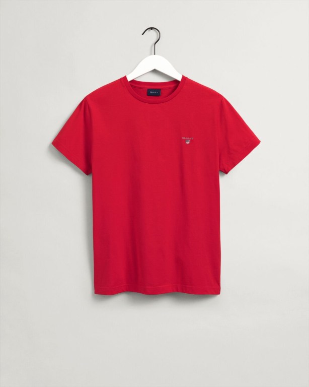 Gant Original Men's T-shirts Light Red | B24LOq1bJSU