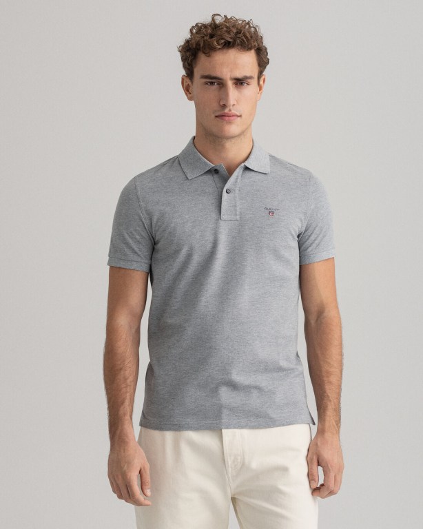 Gant Original Piqué Men's Polo Shirts Grey | AmePHJGJitc