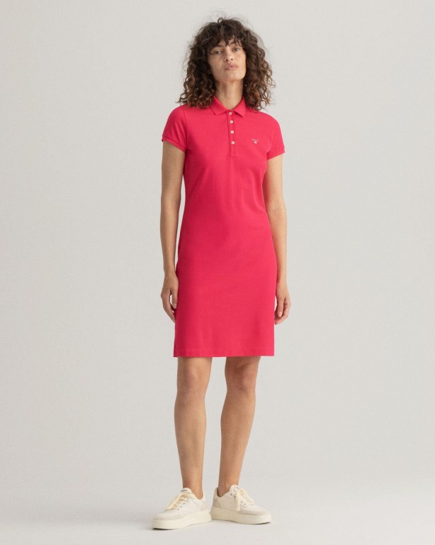 Gant Original Piqué Polo Women's Dresses Orange Pink | u2UxG7yICxN