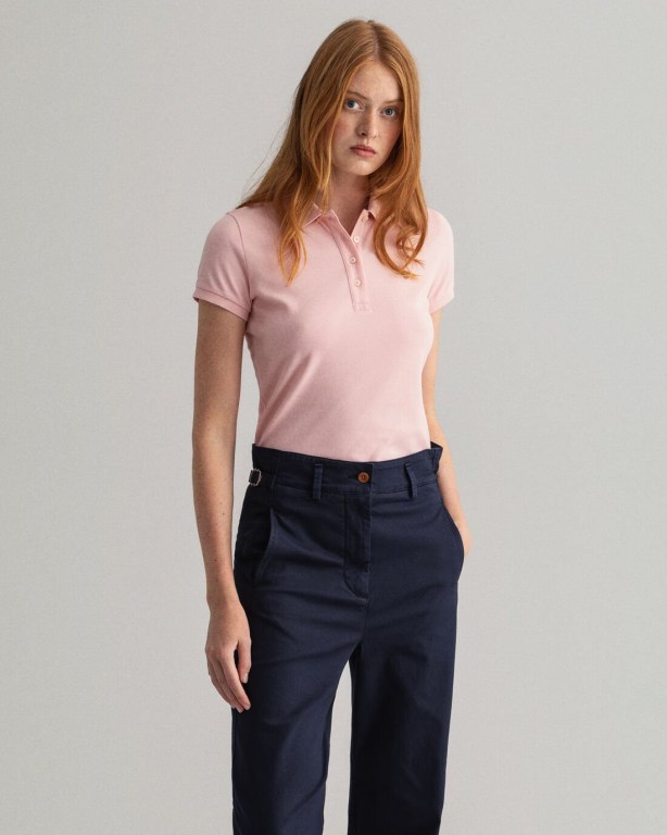 Gant Original Piqué Women's Polos Pink | vDcYh34VVzB