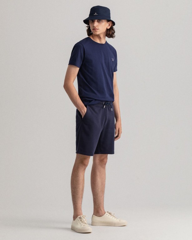 Gant Original Sweat Men's Shorts Blue | CkNFfm6OGkm